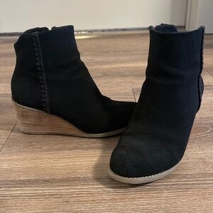 TOMS Suede Wedge Ankle Boots